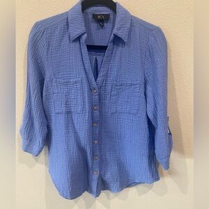 BCX Women’s Button-Down Shirt in Periwinkle Blue
